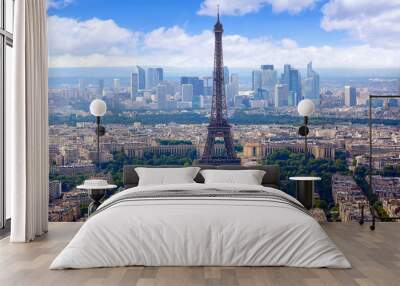 Paris Eiffel tower and skyline aerial France Wall mural