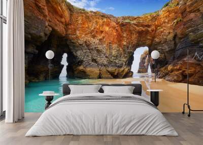 Playa las catedrales Catedrais beach in Galicia Spain Wall mural