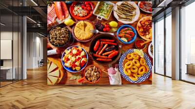 tapas from spain mix of most popular Wall mural