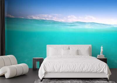 waterline caribbean sea underwater and blue sea Wall mural