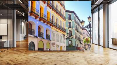 zaragoza city spain alfonso i street coloful building Wall mural