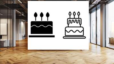 Cake icon vector for web and mobile app. Cake sign and symbol. Birthday cake icon Wall mural