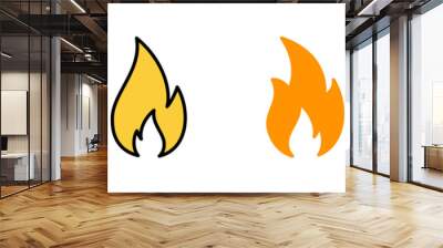 Fire icon set for web and mobile app. fire sign and symbol Wall mural