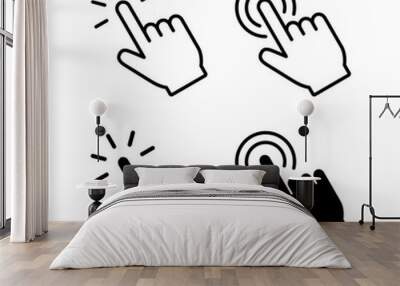 Hand click icon vector for web and mobile app. pointer sign and symbol. hand cursor icon Wall mural