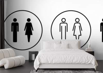 Man and woman icon set  for web and mobile app. male and female sign and symbol. Girls and boys Wall mural