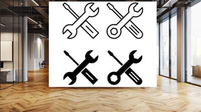 Repair tools icon vector for web and mobile app. tool sign and symbol. setting icon. Wrench and screwdriver. Service Wall mural