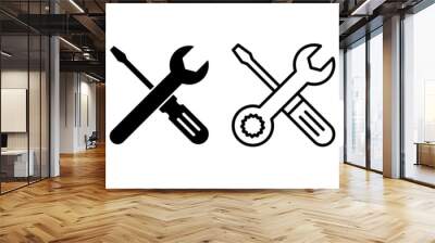 Repair tools icon vector for web and mobile app. tool sign and symbol. setting icon. Wrench and screwdriver. Service Wall mural