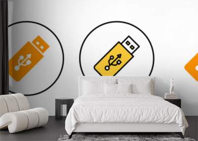 Usb icon set for web and mobile app. Flash disk sign and symbol. flash drive sign. Wall mural