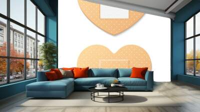 Aid Band Plaster Strip Medical Patch Heart two side. Vector illustration on white background Wall mural