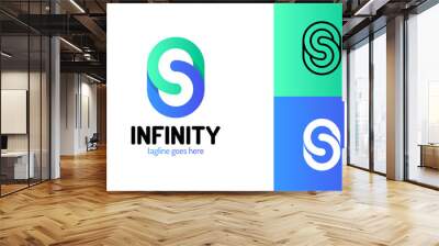 Infinity Letter S Logo Design Template. Vector logo design for business. S letter sign Wall mural