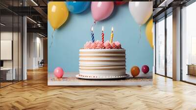 Birthday cake with copy-space background concept, blank space. Place to adding text blank copy space. Birthday Cake with Text Room
 Wall mural