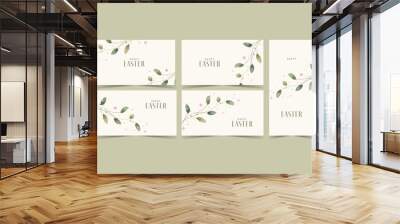 Happy easter card template in rustic style. concept cover. A set of greeting cards. Wall mural