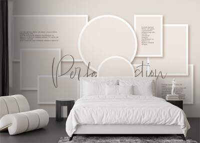 Vector photo collage template moodboard pictures grids vector illustration	 Wall mural