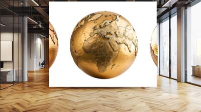 Globe in the form of a golden ball. Decorative element on the transparent background.		 Wall mural