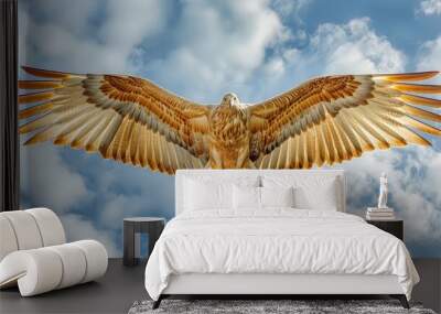 large bird flying in the sky with its wings spread Wall mural