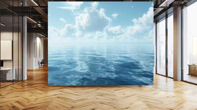 large body of water with clouds in the sky Wall mural