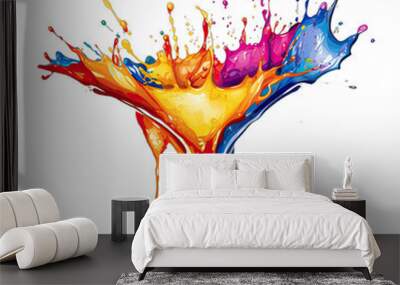  a colorful paint splash on a blank canvas Wall mural