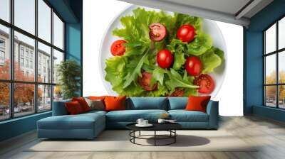 A fresh and colorful salad on a white plate Wall mural