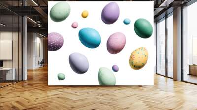 easter eggs isolated on transparent png background Wall mural