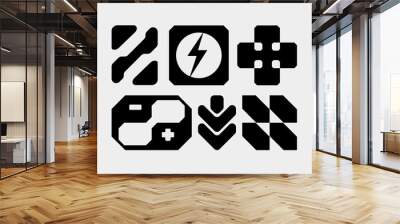 Futuristic shape streetwear element asset icon Bundle HUD interface game technology separated editable Wall mural