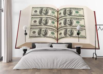 Book with dollar pages Wall mural