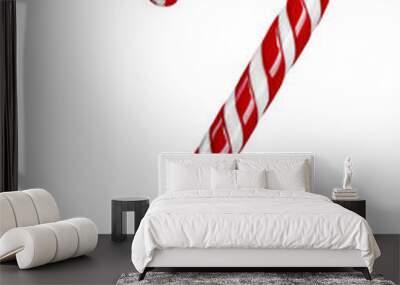 Christmas candy cane striped in white and red color Wall mural