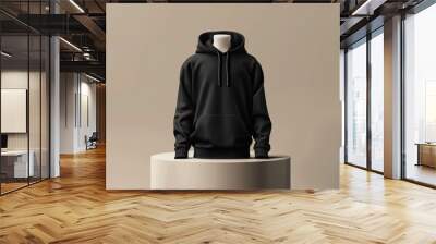 Mock up men's black hoodie, for your design mockup for print Wall mural