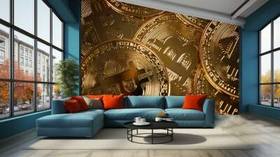 bitcoin mining, crypto currency trade Wall mural