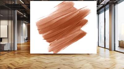 Original grunge brown chocolate brush acrylic paint texture design stroke poster. Creative graphic element. Image.  Wall mural