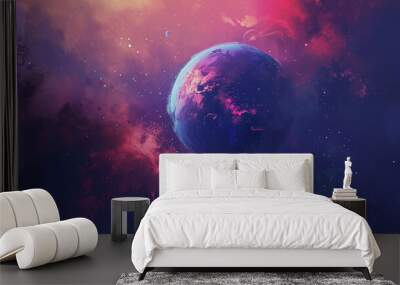 illustration of a planet in space Wall mural