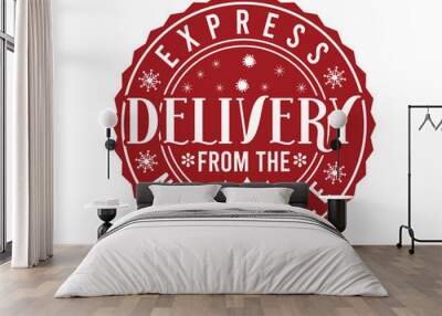 Express  Delivery From The North Pole Christmas T- Shirt Design Wall mural