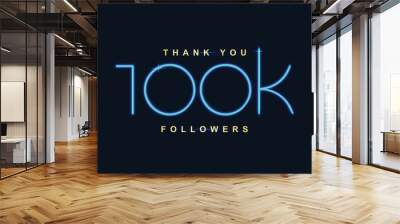 vector congratulation for your 100k online followers Wall mural