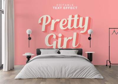 Pretty girl editable text effect Wall mural