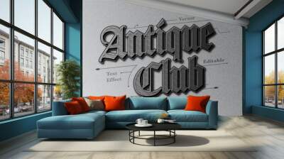 Vintage editable text effect, template 3d style Wall mural