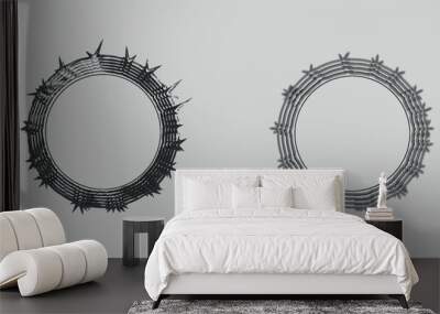 Circle hand drawn set isolated on white background. Wall mural