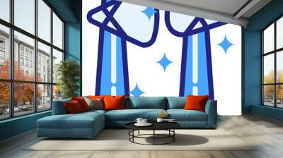  ancient axe blue style icon Wall mural