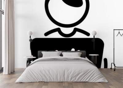 Programmer black glyph style icon Wall mural