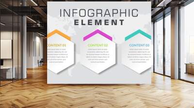 Three Point Infographic Design Vector for Business Wall mural