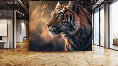 Tiger in nature. Generative AI
A digital painting of a tiger in a natural environment. Wall mural