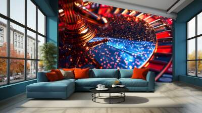 Casino roulette wheel background Wall mural