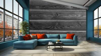 Old grey wood background. Grunge texture. Wall mural