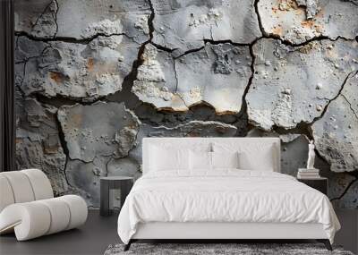 A background of rustic concrete texture, rough and cracked concrete with visible weathering, rugged and aged look, hd quality, natural look. --ar 16:9 --v 6.0 --s 250 --style raw Wall mural