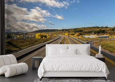 A6 Spanish freeway, high angle view. Wall mural