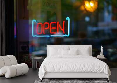 open neon sign  Wall mural