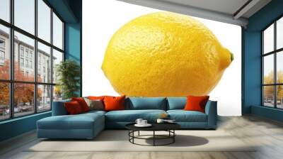 A single lemon isolated on a white background. Wall mural