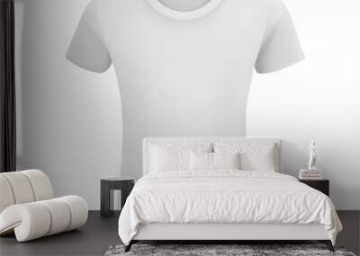 Men white and black t-shirt mockup. Front and back isolated on a white background. Black, gray and white front design. Vector template. Wall mural