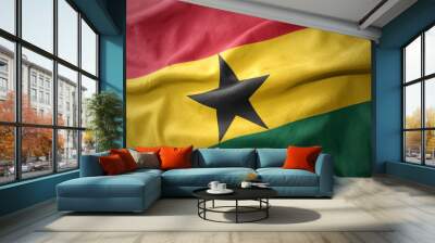 waving colorful flag of ghana. Wall mural