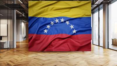 waving colorful national flag of venezuela. Wall mural