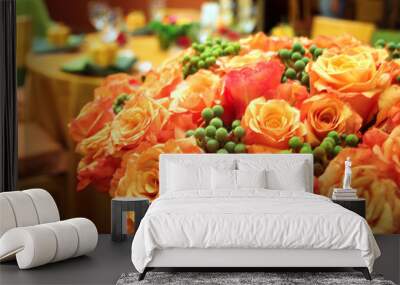 orange roses Wall mural