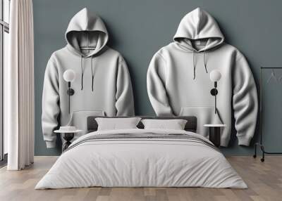 Detailed mockup showcasing hoodie design on high-quality fabric for accurate representation in fashion presentations and online stores. Wall mural